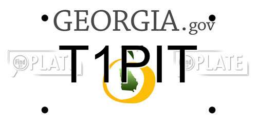 T1PIT Georgia License Plate