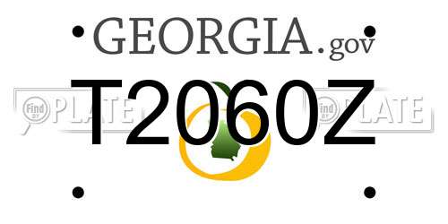 T2060Z Georgia License Plate