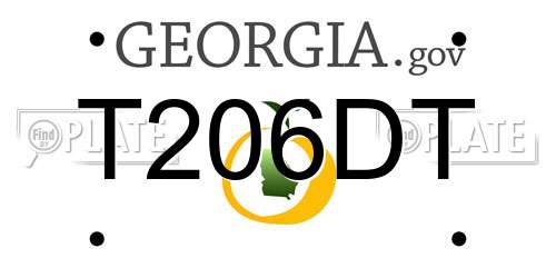 T206DT Georgia License Plate
