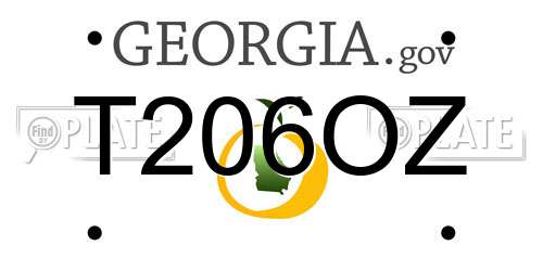 T206OZ Georgia License Plate
