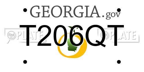 T206QT Georgia License Plate