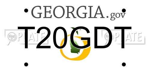 T20GDT Georgia License Plate
