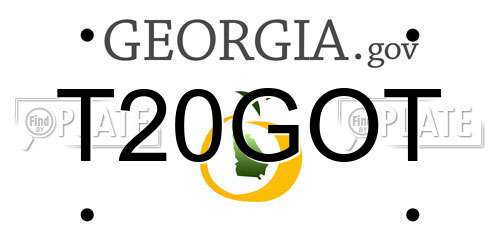 T20GOT Georgia License Plate