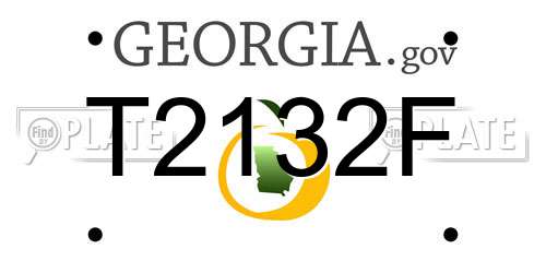 T2132F Georgia License Plate