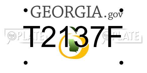T2137F Georgia License Plate