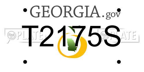 T2175S Georgia License Plate