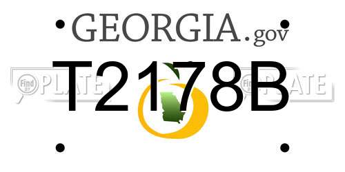 T2178B Georgia License Plate