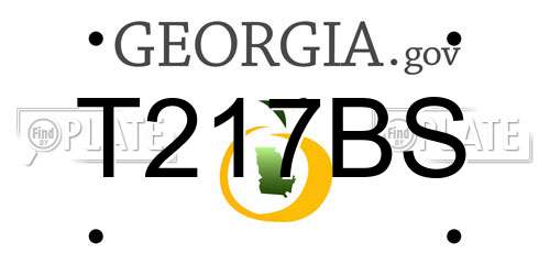 T217BS Georgia License Plate