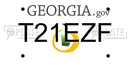 T21EZF Georgia License Plate