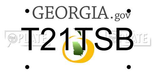 T21TSB Georgia License Plate