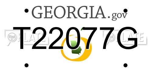 T22077G Georgia License Plate