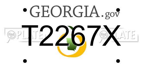 T2267X Georgia License Plate