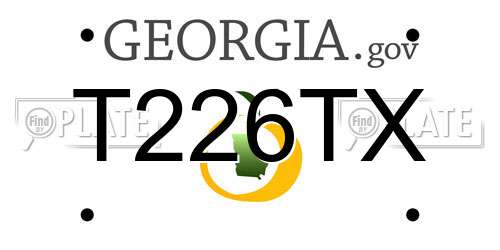 T226TX Georgia License Plate
