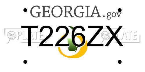 T226ZX Georgia License Plate