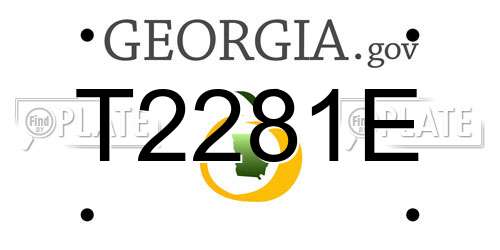 T2281E Georgia License Plate