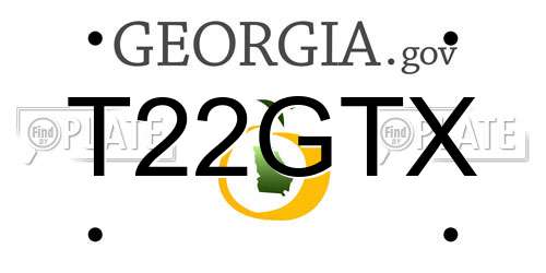 T22GTX Georgia License Plate
