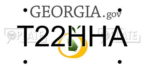 T22HHA Georgia License Plate