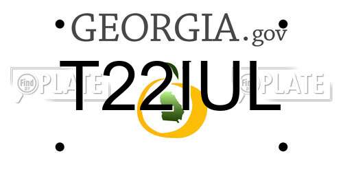 T22IUL Georgia License Plate