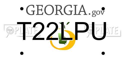 T22LPU Georgia License Plate