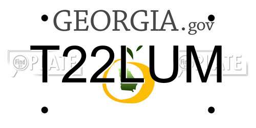 T22LUM Georgia License Plate