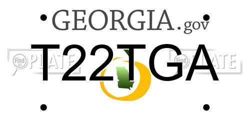 T22TGA Georgia License Plate