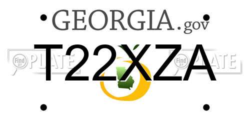 T22XZA Georgia License Plate