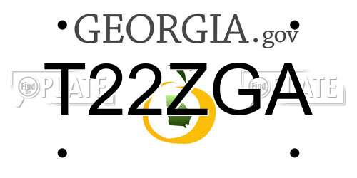 T22ZGA Georgia License Plate