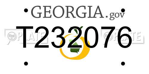 T232076 Georgia License Plate