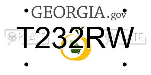 T232RW Georgia License Plate