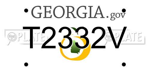 T2332V Georgia License Plate