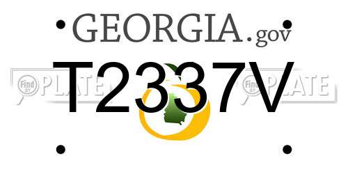 T2337V Georgia License Plate