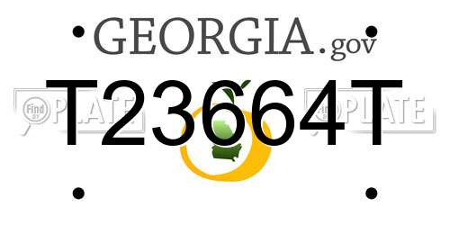 T23664T Georgia License Plate