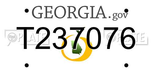 T237076 Georgia License Plate