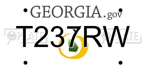 T237RW Georgia License Plate