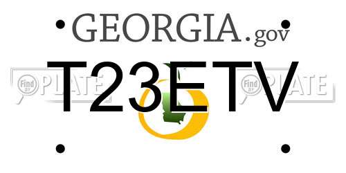 T23ETV Georgia License Plate