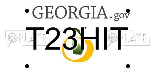 T23HIT Georgia License Plate