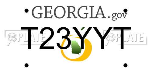 T23YYT Georgia License Plate