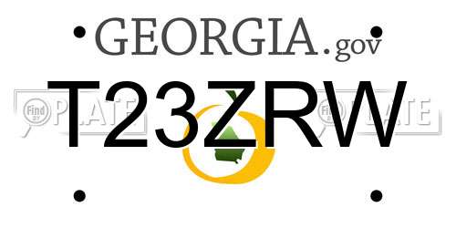 T23ZRW Georgia License Plate