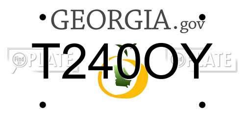 T240OY Georgia License Plate