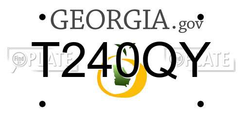 T240QY Georgia License Plate