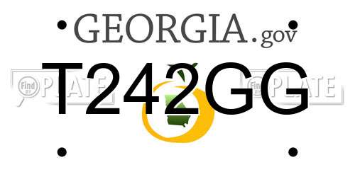 T242GG Georgia License Plate