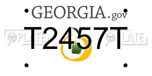 T2457T Georgia License Plate