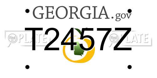 T2457Z Georgia License Plate