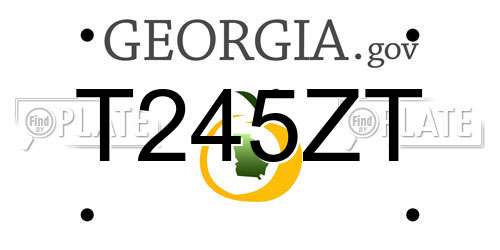 T245ZT Georgia License Plate
