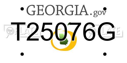 T25076G Georgia License Plate