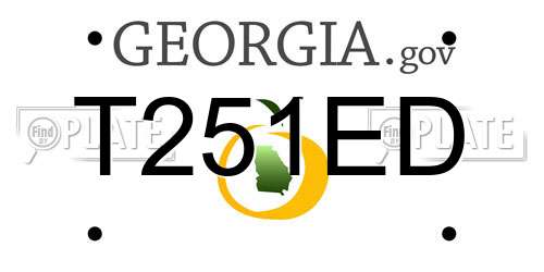 T251ED Georgia License Plate