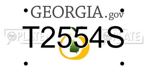T2554S Georgia License Plate