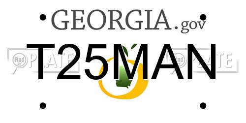 T25MAN Georgia License Plate