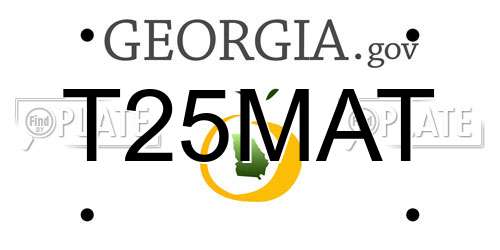 T25MAT Georgia License Plate