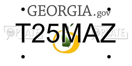 T25MAZ Georgia License Plate